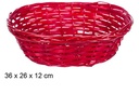 Cesta mimbre ovalada Navidad roja 36x26 cm