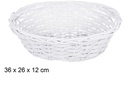 Cesta mimbre ovalada Navidad blanca 36x26 cm