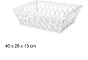 White rectangular Christmas wooden basket 40x29 cm