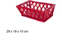 Cesta madera Navidad rectangular roja 29x19 cm