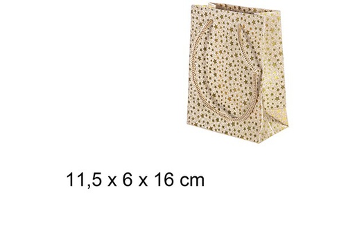 [109591] Gold star gift bag 11.5x6 cm