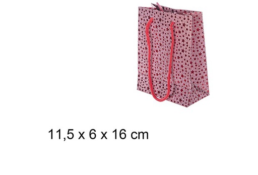 [109593] Red star gift bag 11.5x6 cm