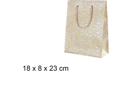 [109594] Gold star gift bag 18x8 cm