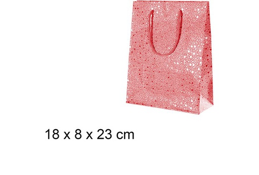 [109596] Red star gift bag 18x8 cm