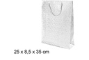 Saco de presente estrela prateado 25x8,5 cm