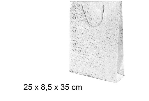 [109598] Silver star gift bag 25x8.5 cm