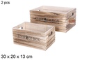 Pack 2 cajas madera vintage 30x20x13 cm