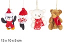 Peluche pingüino/perro/muñeco nieve surtido 13 cm