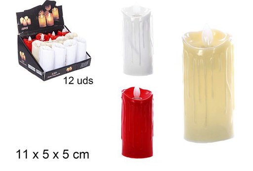 [109472] Bougie PVC blanc/rouge/crème 11x5 cm
