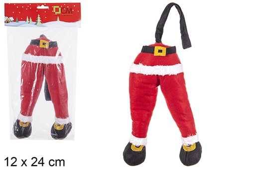 [109486] Pernas de Papai Noel com gancho 12x24 cm