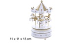 Carrusel musical blanco/oro 11x18 cm 