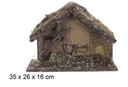 Cabaña vacía con paja Navidad 35x26 cm 