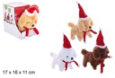 Peluche perro con bufanda roja camina y ladra a pilas surtido 17x16 cm