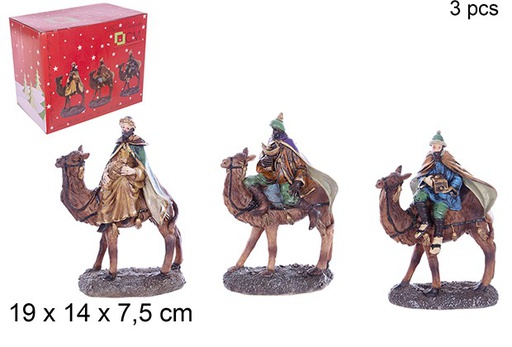 [109736] 3 wise men on camels 20cm  