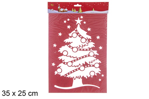 [109769] Estencil de janela árvore de Natal 35x25 cm 