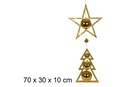 Colgante PVC estrella/árbol con bolas oro 70x30 cm
