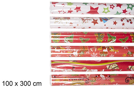 [109805] Expositor de sortimento de papel para presente de Natal 100x300 cm