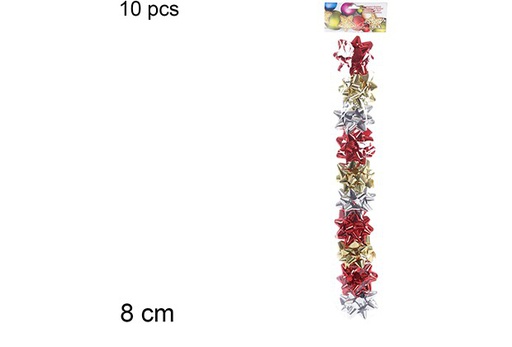 [109824] Blister 10 lazos navidad color surtido 8cm