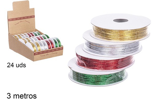 [109837] Assorted Christmas cord in display 3 m.