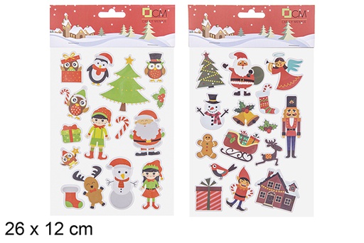 [109841] Sticker acolchado decoración Navidad surtido 26x12 cm