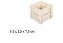 Caja madera cuadrada natural 8,5 cm
