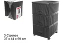 Cajonera ratan negra 3 cajones