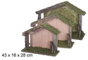 Pack 3 cabañas madera 43x16 cm