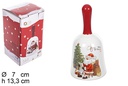 Cloche de Noël en céramique décorée du Père Noël 7 cm