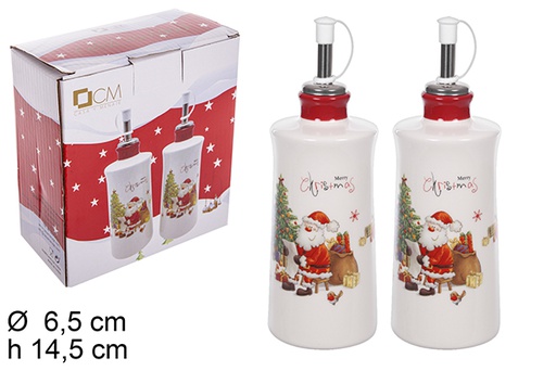 [109354] Set oliera/oliera natalizia in ceramica