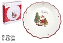 Bandeja cerámica redonda Navidad decorada Papa Noel 25 cm