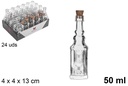Botella cristal mini cuadrada 50 ml