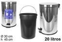 Papelera con pedal acero inoxidable 20 litros