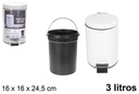 Papelera con pedal color blanco 3 l.