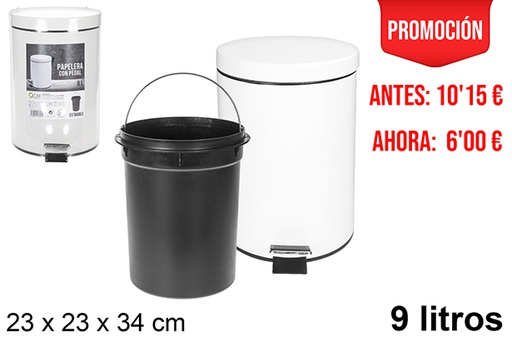 [108648] Pattumiera a pedale bianca 9 l.