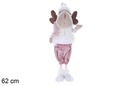 Peluche reno con vestido y bufanda LED a pilas incluidas 62 cm