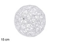 Bola Navidad trenzada blanco brillo 15 cm