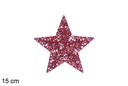 Figura estrella trenzada roja brillo 15 cm