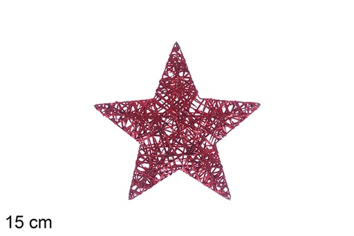 [109960] Figura estrella trenzada roja brillo 15cm