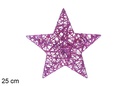 Figura de estrela trançada fúcsia brilhante 25 cm