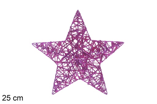 [109963] Bright fuchsia braided star figure 25 cm