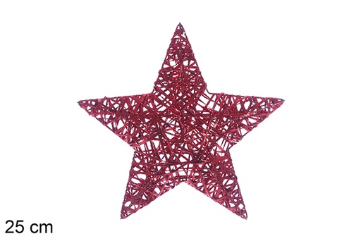 [109964] Figura estrella trenzada roja brillo 25cm
