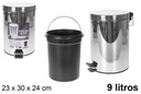 Poubelle à pédale en inox 9 l.