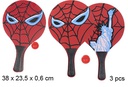 Spider decorated rectangular beach racket set