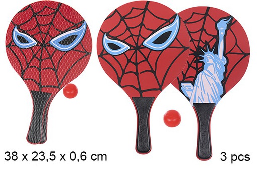 [108617] Spider decorated rectangular beach racket set