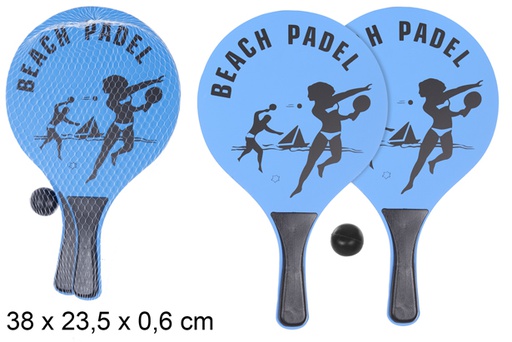 [108619] Rectangular beach racket set decorated athletes