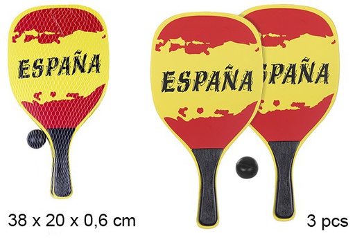 [108622] Set racchetta da spiaggia rettangolare decorato España