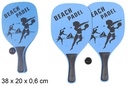 Rectangular beach racket set decorated athletes