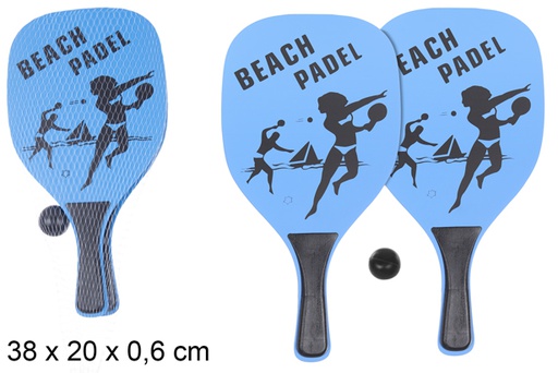 [108624] Juego paletas playa rectangular decorado deportistas