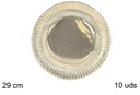 Pack 10 platos papel Navidad oro 29 cm