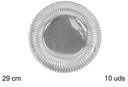 Pack 10 platos papel Navidad plata 29 cm